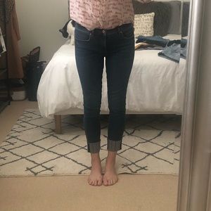 Loft embroidered cuff skinny jeans